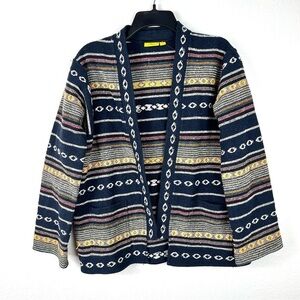 Roller Rabbit woven cardigan sweater one size
